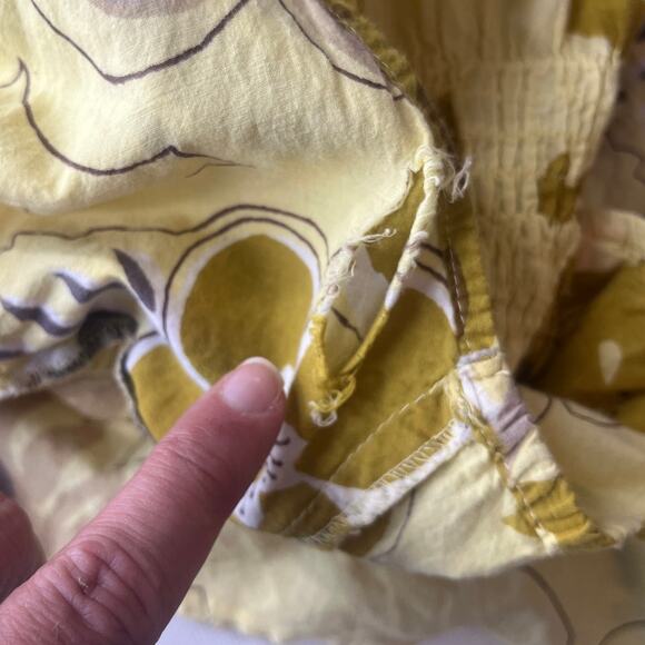 She's Cool Babydoll Dress Sz S Yellow Floral Hippie Boho Floral Funky 2000 Vacay - Picture 8 of 10